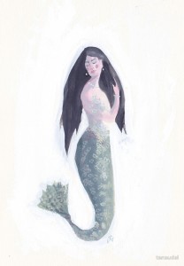 Another Kathleen mermaid, which you can and should buy here http://www.redbubble.com/people/tanaudel/works/14431086-mermaid